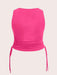 SHEIN Qutie Top tank huella de la mano con estampado con cordón lateral - Quierox - Tienda Online