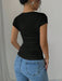 SHEIN Rafferiza Camiseta ajustado de mujer con mangas raglan, cuello en U - Quierox - Tienda Online