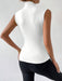Shein Rafferiza Camiseta sin mangas plisada cruzada de color liso para mujer - Quierox - Tienda Online