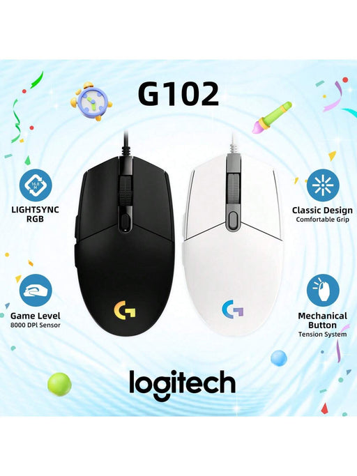 SHEIN Ratón para juegos con cable Logitech G102 Light Sync, iluminación RGB, para juegos - Quierox - Tienda Online