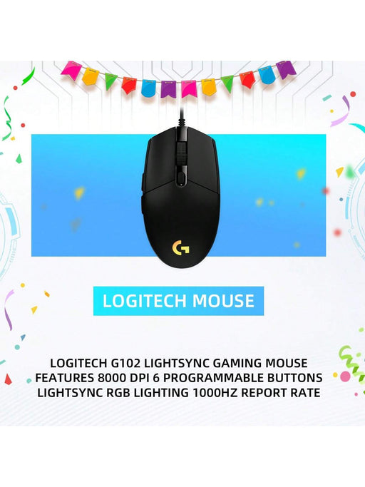 SHEIN Ratón para juegos con cable Logitech G102 Light Sync, iluminación RGB, para juegos - Quierox - Tienda Online