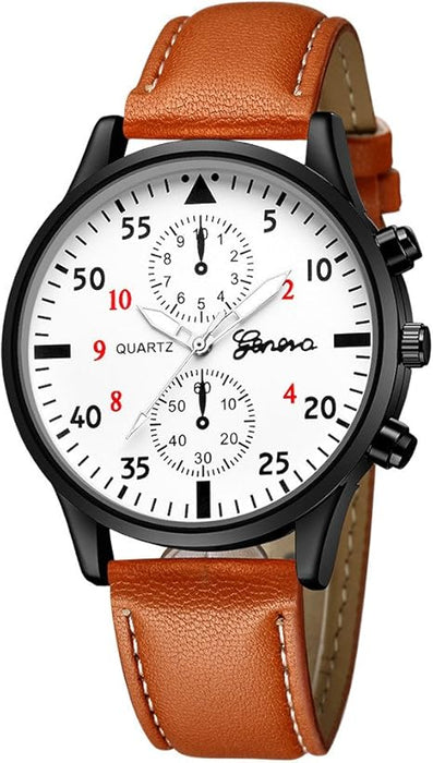 SHEIN Reloj analógico de negocios de cuero, de moda - Quierox - Tienda Online