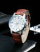Shein Reloj con esfera redonda y correa de poliuretano PU marrón café con relieve de cocodrilo - Quierox - Tienda Online