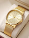 SHEIN Reloj de cuarzo con esfera redonda y correa de malla - Quierox - Tienda Online