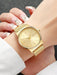 SHEIN Reloj de cuarzo con esfera redonda y correa de malla - Quierox - Tienda Online