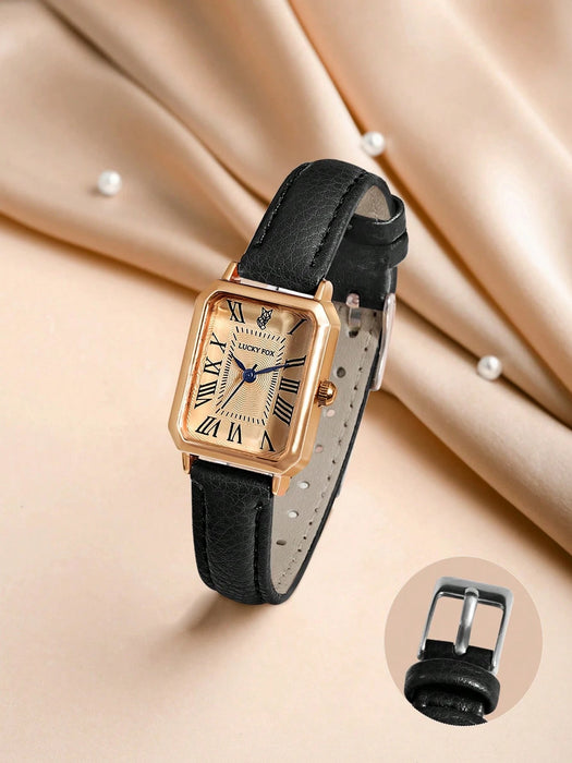 SHEIN Reloj de cuarzo con puntero rectangular LUCKYFOX como regalo - Quierox - Tienda Online