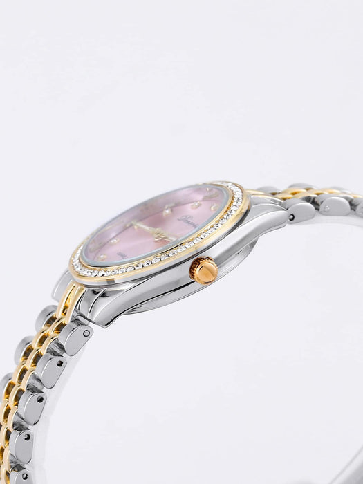 SHEIN Reloj de cuarzo con puntero redondo y decoración de diamantes de imitación - Quierox - Tienda Online