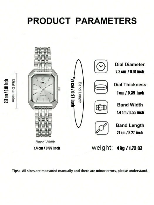 SHEIN Reloj de cuarzo creativo con cadena de metal para mujer