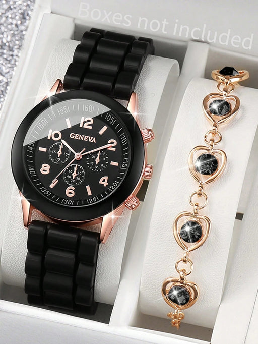 SHEIN Reloj de pulsera de cuarzo con esfera digital de tres esferas para mujer - Quierox - Tienda Online