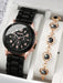 SHEIN Reloj de pulsera de cuarzo con esfera digital de tres esferas para mujer - Quierox - Tienda Online