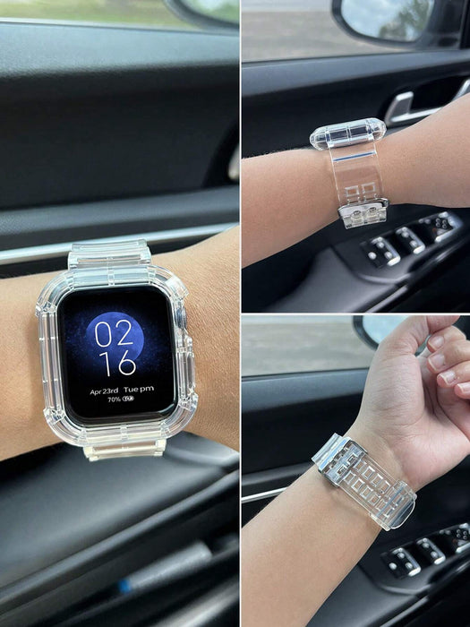 Shein Reloj de pulsera de silicona monocromática de una pieza para mujer y hombre 42/44/45mm - Quierox - Tienda Online