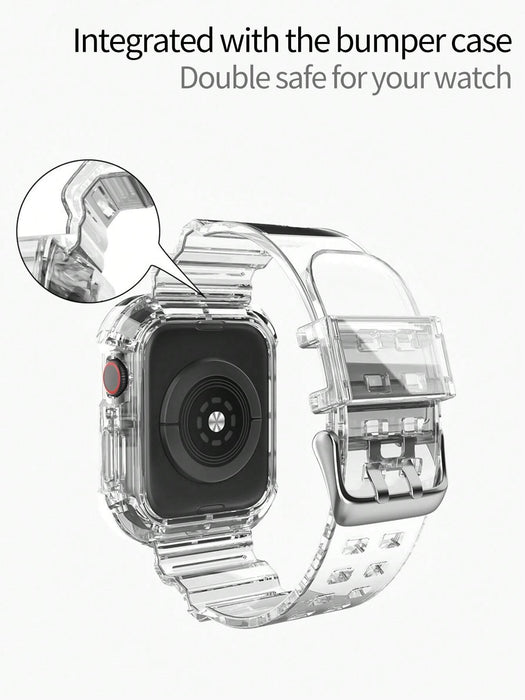 Shein Reloj de pulsera de silicona monocromática de una pieza para mujer y hombre 42/44/45mm - Quierox - Tienda Online