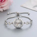 Shein Reloj pulsera de moda para mujeres con banda de cristal con forma de hoja - Quierox - Tienda Online