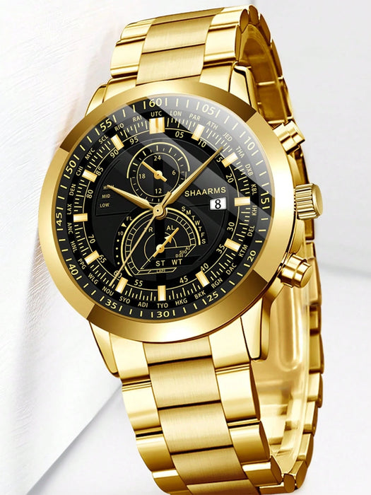 SHEIN Reloj y pulsera con detalle de calendario para hombre - Quierox - Tienda Online