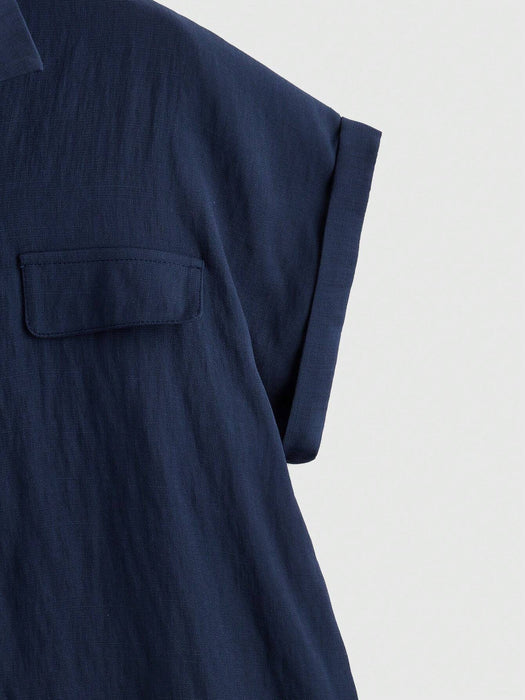 SHEIN ROMWE Camisa básica con botones frontales - Quierox - Tienda Online