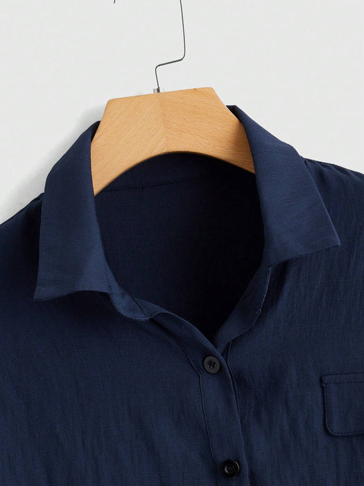 SHEIN ROMWE Camisa básica con botones frontales - Quierox - Tienda Online