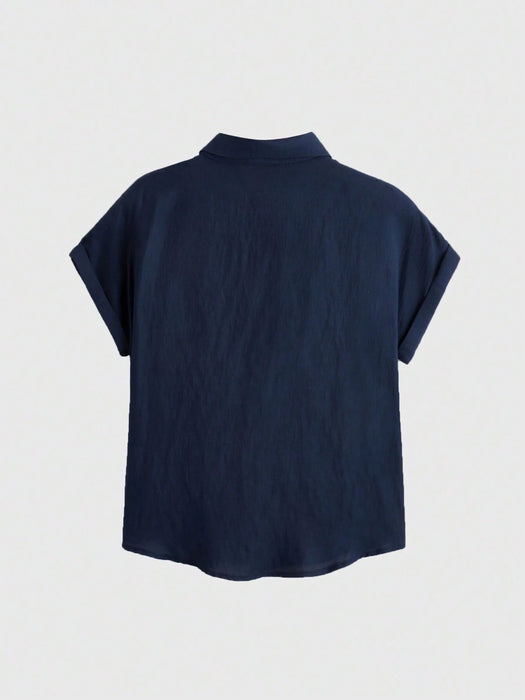 SHEIN ROMWE Camisa básica con botones frontales - Quierox - Tienda Online