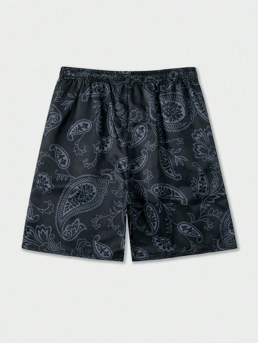 SHEIN ROMWE MEN Street Life Bermudas De Hombre Con Estampado De Calaveras Y Manos - Quierox - Tienda Online