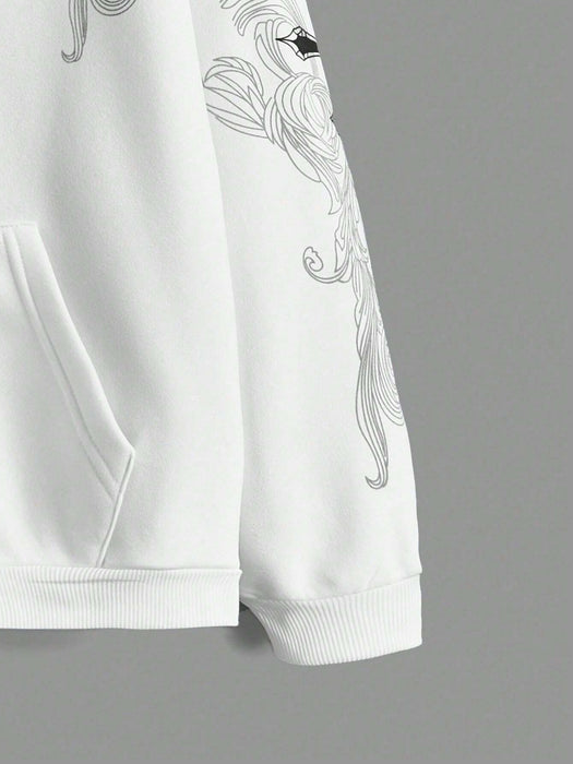 SHEIN ROMWE Sudadera con capucha térmica de manga larga con cremallera y estampado de cruz - Quierox - Tienda Online