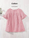 SHEIN Rusticease Blusa holgada de manga corta con volantes y estampado a cuadros para mujer, estilo campestre - Quierox - Tienda Online