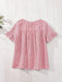 SHEIN Rusticease Blusa holgada de manga corta con volantes y estampado a cuadros para mujer, estilo campestre - Quierox - Tienda Online
