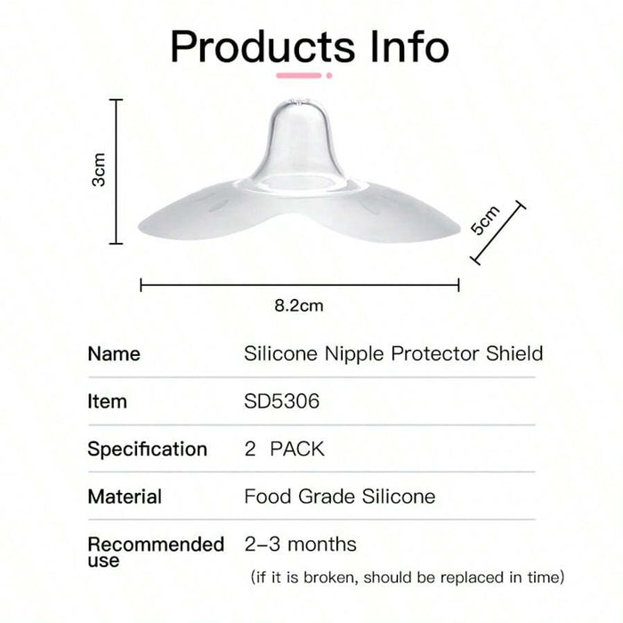 Shein SAIDAH 2 Piezas Protector De Pezones De Silicona De Mariposa Para La Madre - Quierox - Tienda Online