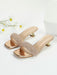 Shein Sandalias abiertas de tacón esculturales decoradas con rhinestones, sandalias mula glamorosas - Quierox - Tienda Online