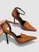 SHEIN Sandalias brillantes de tacón alto con aberturas laterales, para mujer - Quierox - Tienda Online