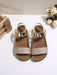 SHEIN Sandalias de cuero brillante de estilo bohemio para niños - Quierox - Tienda Online