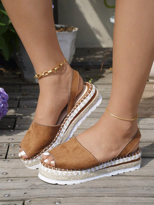 Punta Cuadrada Sandalias CuÃ±a Shein Shein Zapatos Con Tacon