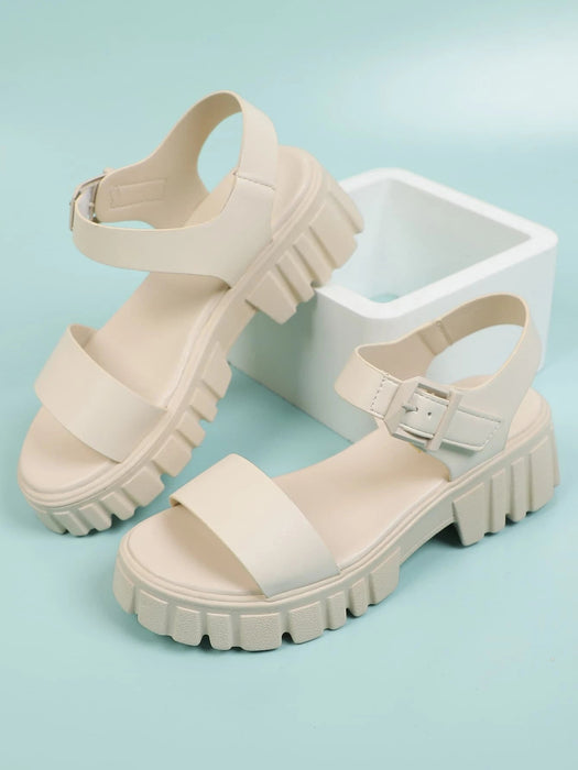 Shein Sandalias de cuña con tiras en el tobillo - Quierox - Tienda Online