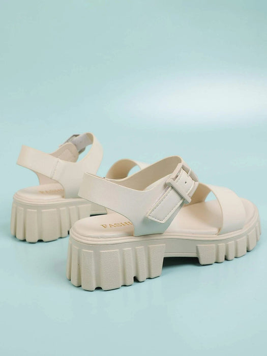 Shein Sandalias de cuña con tiras en el tobillo - Quierox - Tienda Online