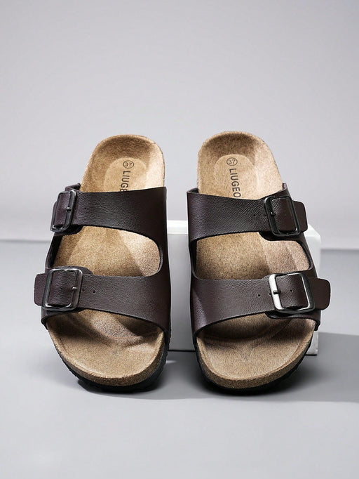Shein Sandalias de moda para hombre con suela de corcho suave, plantilla cómoda - Quierox - Tienda Online