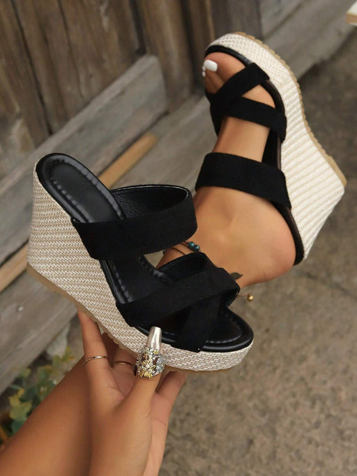 SHEIN sandalias de plataforma con suela gruesa de terciopelo para mujer - Quierox - Tienda Online