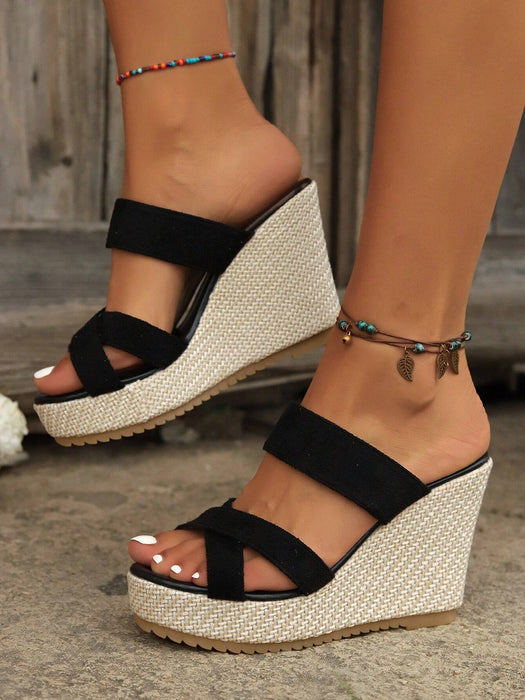SHEIN sandalias de plataforma con suela gruesa de terciopelo para mujer - Quierox - Tienda Online