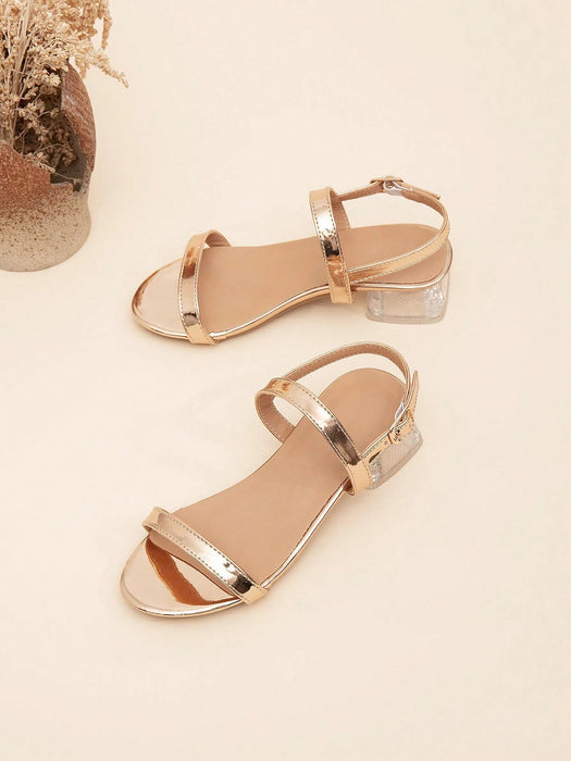 Shein Sandalias de tacón alto con tira y tacón transparente - Quierox - Tienda Online