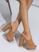 SHEIN Sandalias de tacón alto informales, transpirables, color marrón, con plataforma, sin cordones - Quierox - Tienda Online