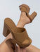 SHEIN Sandalias de tacón alto informales, transpirables, color marrón, con plataforma, sin cordones - Quierox - Tienda Online
