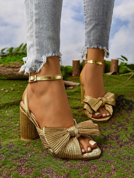 SHEIN Sandalias de tacón alto para mujer, primavera y verano, tacón grueso redondo - Quierox - Tienda Online