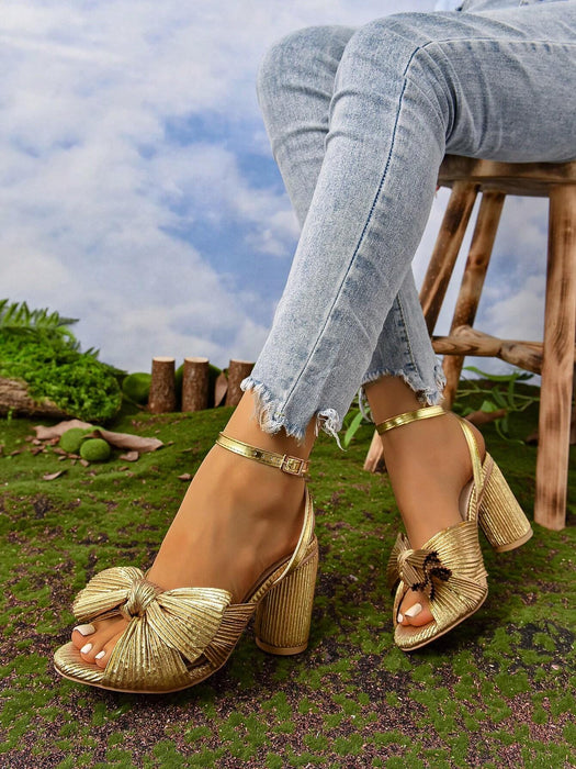 SHEIN Sandalias de tacón alto para mujer, primavera y verano, tacón grueso redondo - Quierox - Tienda Online