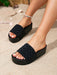 SHEIN sandalias negras de verano para mujer con patrón de ondas - Quierox - Tienda Online