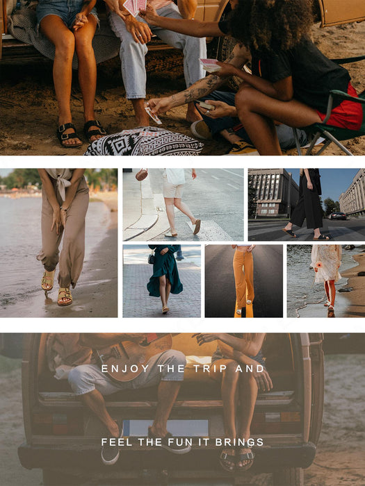 SHEIN Sandalias planas de mujer Hebilla Botón - Quierox - Tienda Online