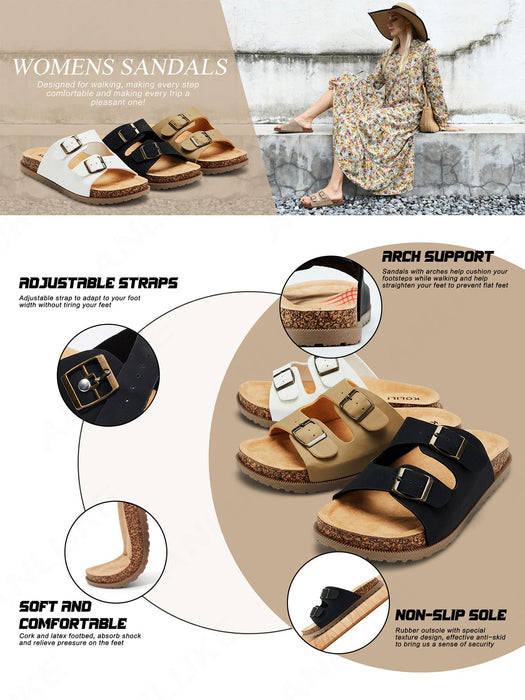 SHEIN Sandalias planas de mujer Hebilla Botón - Quierox - Tienda Online