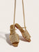 Shein Sandalias planas doradas con tiras trenzadas y textura aleatoria para mujer - Quierox - Tienda Online
