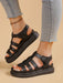 SHEIN Sandalias planas para mujer de verano con suela gruesa, estilo romano, antideslizantes - Quierox - Tienda Online