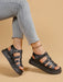 SHEIN Sandalias planas para mujer de verano con suela gruesa, estilo romano, antideslizantes - Quierox - Tienda Online