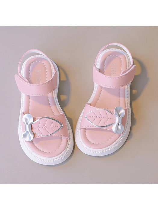 Shein Sandalias planas para niñas, modernas y cómodas, con detalle de lazo y hojas decoradas - Quierox - Tienda Online