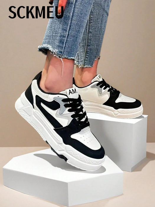 Shein SCKMEU - 1 par de zapatillas informales de moda para mujer, ligeras y vulcanizadas - Quierox - Tienda Online