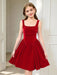 SHEIN Serisse Kids - Vestido elegante de terciopelo con lazo en la cintura, sin mangas - Quierox - Tienda Online