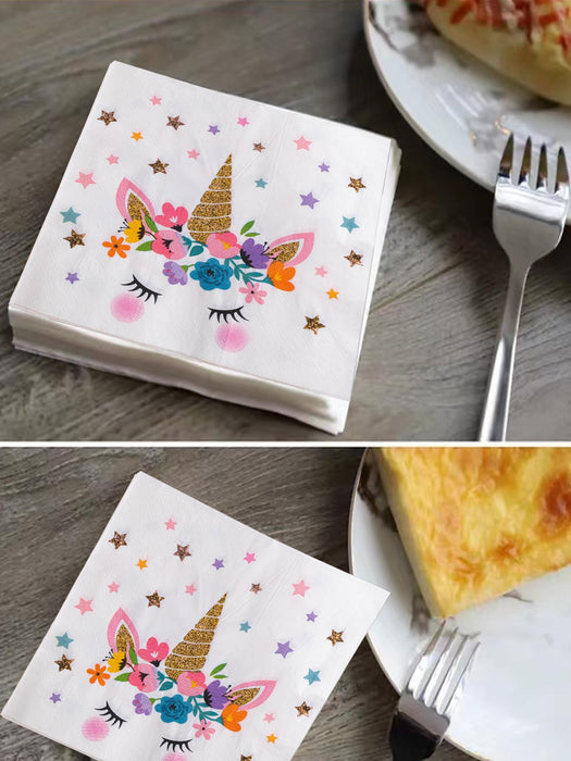 SHEIN Servilletas desechables con estampado de unicornio, 15 unidades - Quierox - Tienda Online